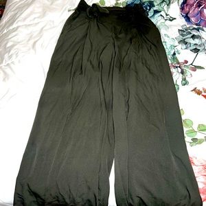 Wide leg olive green pants